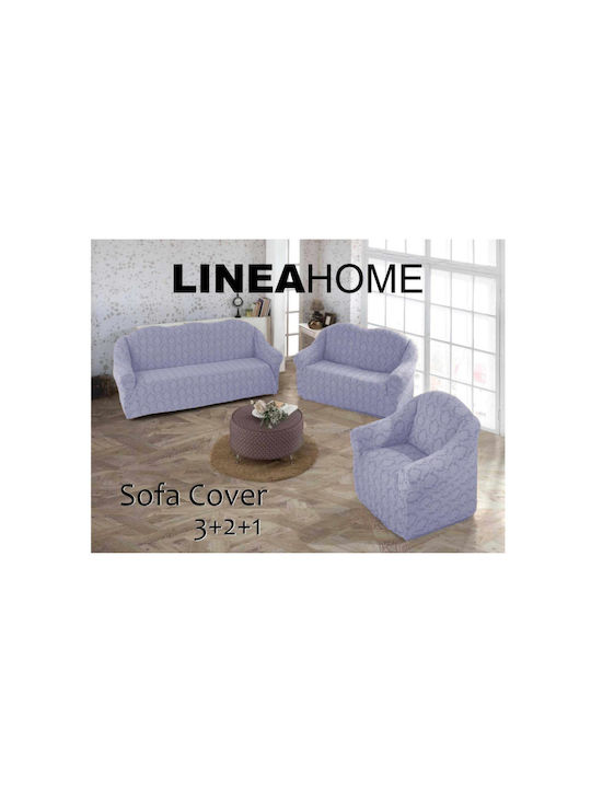 Linea Home Set of Elastic Sofa Covers Ecru 3pcs LH2020038-1