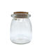 AGC Set of 6 General Use Glass Transparent Jars with Cork 6.5x6.5x9cm 6 Pieces