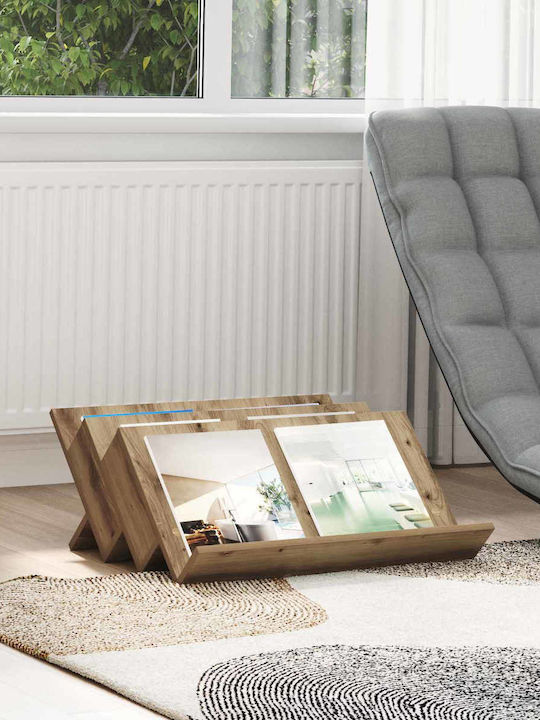 vidaXL Wooden Magazine Rack Brown 53x28.5x65cm
