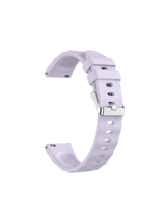 Silicone Strap Ocean Pattern Silver Buckle Garmin Vivoactive 4s Vivomove 3s Purple