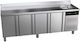 Fagor Edelstahl Kühltisch mit 4 Türen und Kühlaggregat L224.2xB70xH85cm