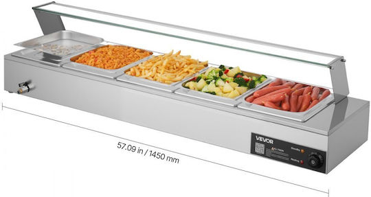 Vevor Θερμαντικό Μπουφέ Σάλτσας με Ισχύ 1500W και Διαστάσεις 57.09x14.35x14.35εκ.