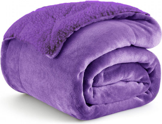 Ehome Κουβέρτα Fleece Υπέρδιπλη 220x240εκ. Μωβ