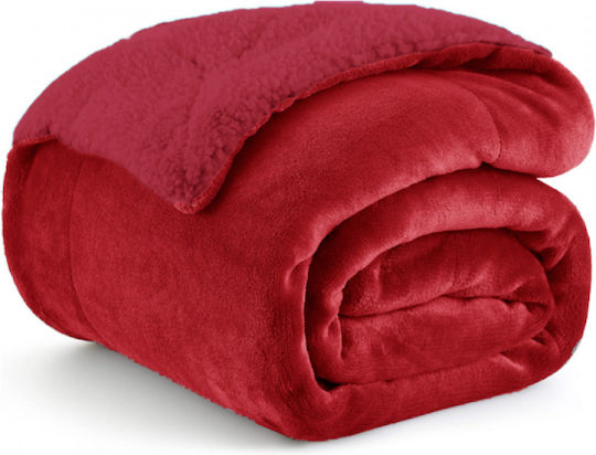 Ehome Κουβέρτα Fleece Υπέρδιπλη 220x240εκ. Κόκκινη