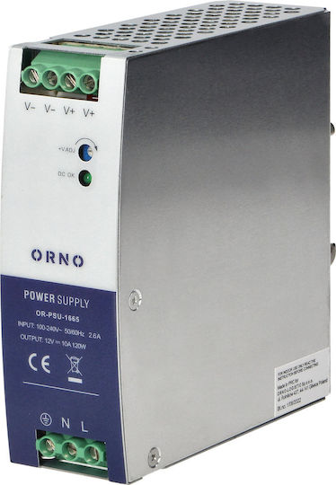 Orno DIN-Schienen-Netzteil mit Ausgang 12V und Leistung 120W 10A