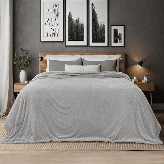 Lino Home Super Double Silver Blanket 220x240cm Lino Home Super Double Silver Blanket 220x240cm