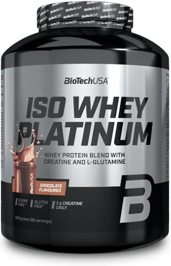 Biotech USA Iso Whey Platinum Whey Protein with Creatine Gluten Free with Chocolate Flavor 1.816kg