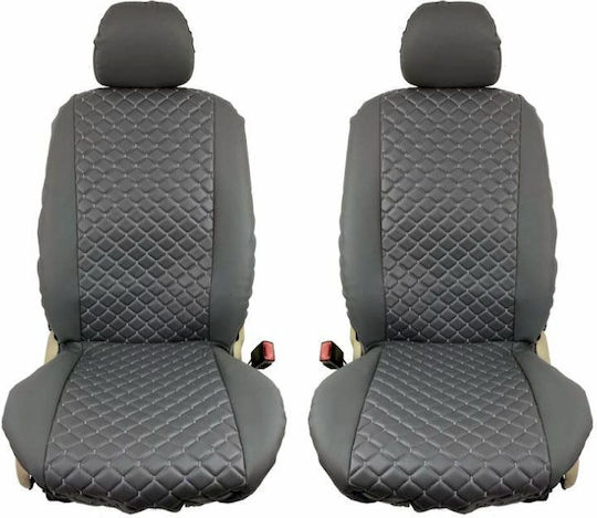 Auto Gs Σετ Πλατοκαθίσματα Αυτοκινήτου 4τμχ Δερματίνη Royal Γκρι