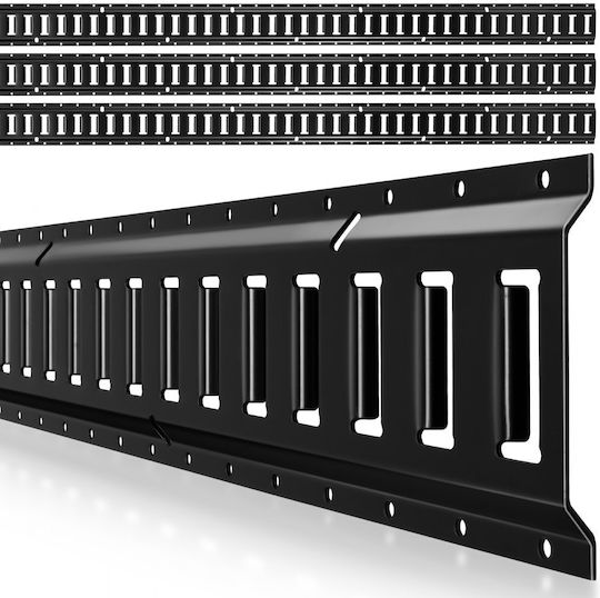 Vevor E-track Tie Down Rails 4 Pieces E Tie Down Rails 2.3 m Secure Heavy Loads Up to 909 Kg Trailer Tie Down System Suitable for Garage Van Motorcycle Tie Down Brackets ATV Brackets