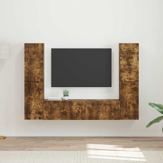 Living Room TV Unit with Lighting Smoked Oak L30xW31xH60cm