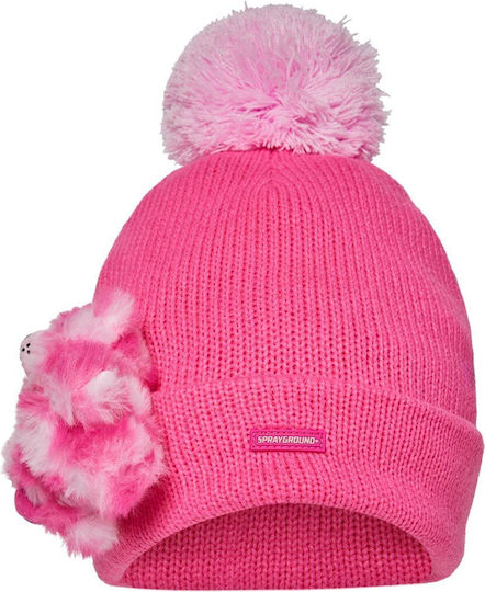 Lil Bear Puff Beanie Unisex Fleece Căciulă Tricotat în culoarea Roz