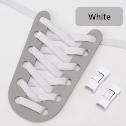 No Tie Shoelaces Kids White