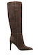 Suede High Heel Women's Boots Brown