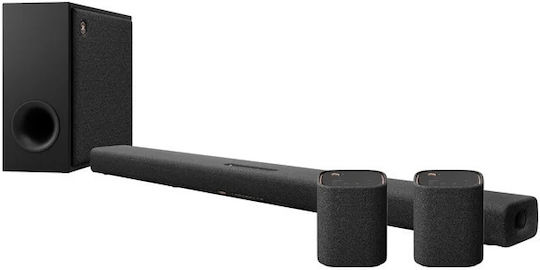 Yamaha TRUE X 50A Soundbar 2.1.2 Bluetooth, HDMI and Wi-Fi 280W with Wireless Subwoofer and Remote Control Carbon Grey