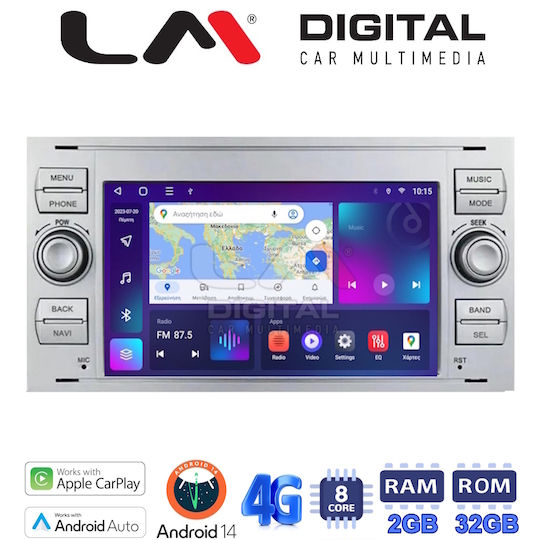 LM Digital Car Audio System for Ford C-Max / Fiesta / Focus / Fusion / Galaxy / Kuga / S-Max / Transit / Transit Connect 04>08 (Bluetooth/USB/WiFi/GPS) with Touch Screen 7"