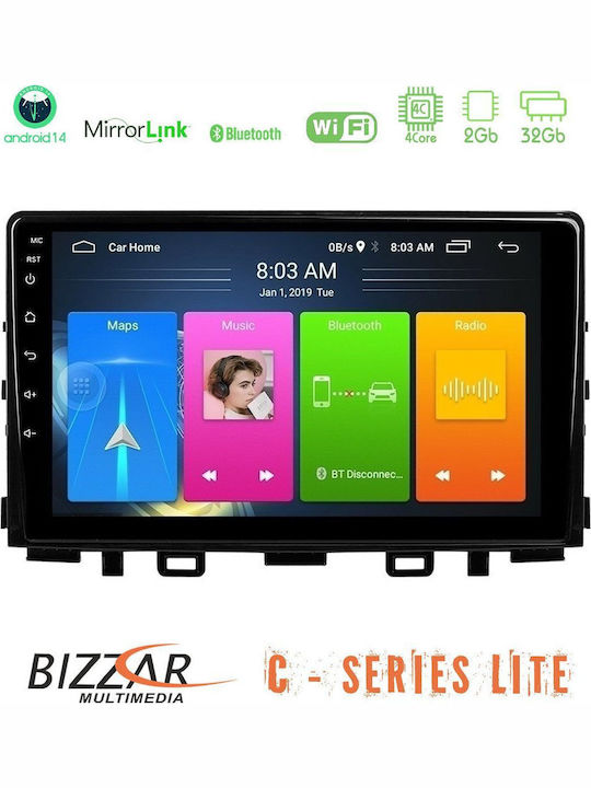 Bizzar Ηχοσύστημα Αυτοκινήτου για Kia Stonic / Rio 2018 (Bluetooth/USB/AUX/WiFi/GPS/Apple-Carplay/Android-Auto) με Οθόνη Αφής 9"