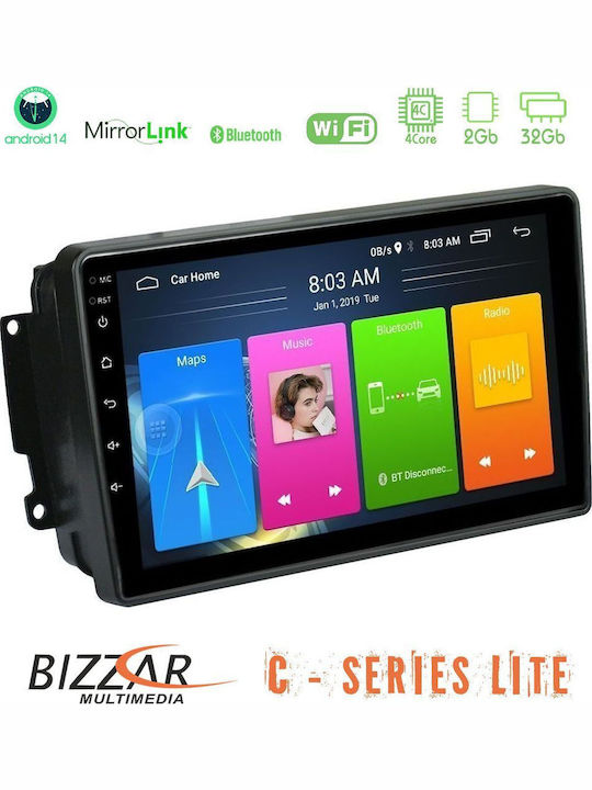 Bizzar Auto-Audiosystem für Mercedes-Benz CLK-Klasse / G Klasse / C Klasse 1999-2004 (Bluetooth/USB/AUX/WiFi/GPS/Apple-Carplay/Android-Auto) mit Touchscreen 9"