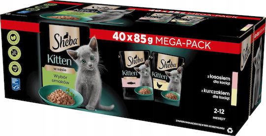 Sheba Wet Food for Young Cats in Pouches with Salmon 40x85gr