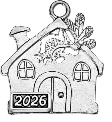 Metal Decorative Little House 3x3.6cm M2026/9905 Silver