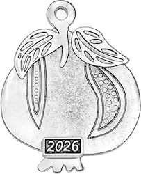 Метален Декоративен Сребрист Гранат 4x5см М2026/3005