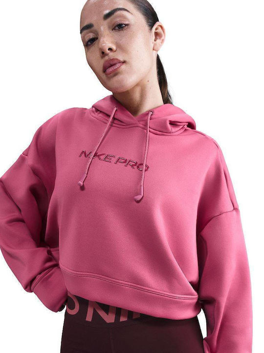 nike pink therma fleece hoodie