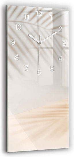 Tulup Leise Wanduhr Glas Beige 30x60cm