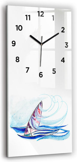 Tulup Leise Wanduhr Glas Lila 30x60cm