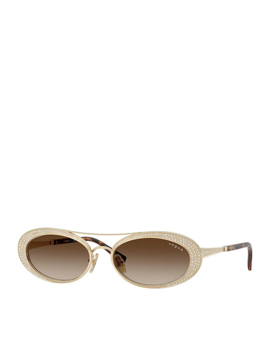 Vogue Women's Sunglasses with Gold Metal Frame and Brown Gradient Lens VO4348SB 848/13