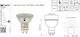 LED line Λάμπα LED 1W για Ντουί GU10 Θερμό Λευκό 80lm