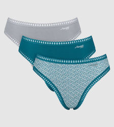 Sloggi High Slip 3Pack Petrol Blue, Grey, Patterned