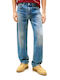 Men's Jeans Pants with Relaxed Straight Fit Blue