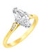 Ring with Diamond made of White gold 14K