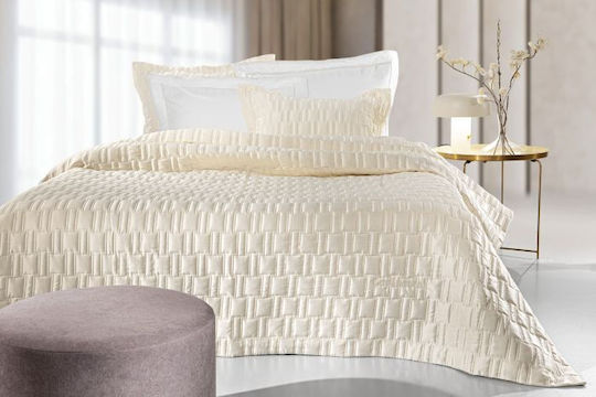 Guy Laroche Brick Подредба Покривало Кингсайз Микросатин Ecru 250x240см 3бр