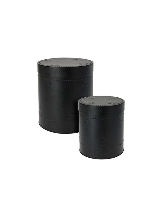 H&S Collection Set of 2 General Use Food Jars with Metallic Black Lid 2 Pieces