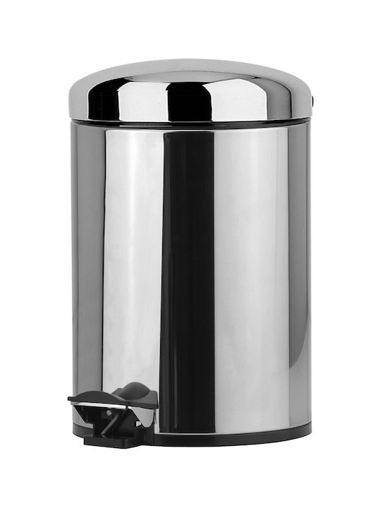 Bronze Art Inox Καλαθάκι Μπάνιου Soft Close 3lt Ασημί
