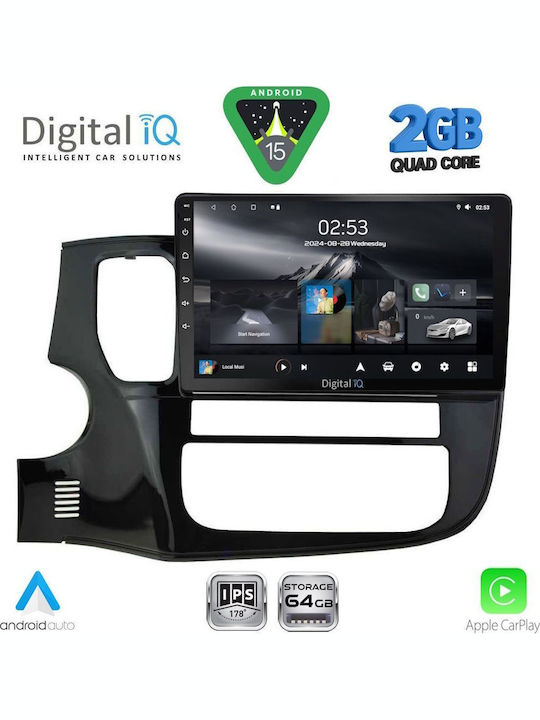 Digital IQ Car Audio System for Mitsubishi Outlander 2013-2020 (Bluetooth/USB/WiFi/GPS/Apple-Carplay/Android-Auto) with Touch Screen 10"
