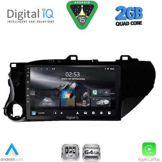 Digital IQ Car Audio System for Toyota Hilux 2017 (Bluetooth/USB/WiFi/GPS/Apple-Carplay/Android-Auto) with Touch Screen 10"
