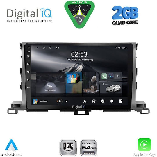 Digital IQ Ηχοσύστημα Αυτοκινήτου για Toyota Highlander 2014-2019 (Bluetooth/USB/WiFi/GPS/Apple-Carplay/Android-Auto) με Οθόνη Αφής 10"