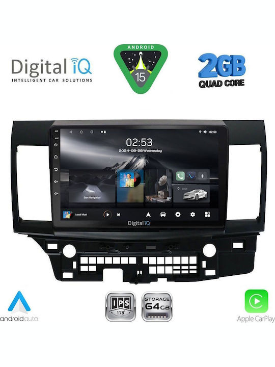 Digital IQ Car Audio System for Mitsubishi Lancer 2008-2017 (Bluetooth/USB/WiFi/GPS/Apple-Carplay/Android-Auto) with Touch Screen 10"