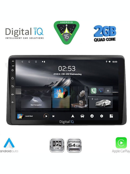Digital IQ Car Audio System for Nissan Juke 2021 (Bluetooth/USB/WiFi/GPS/Apple-Carplay/Android-Auto) with Touch Screen 10"
