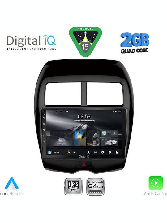Digital IQ Car Audio System for Peugeot 4008 Mitsubishi Asx 2009 (Bluetooth/USB/WiFi/GPS/Apple-Carplay/Android-Auto) with Touch Screen 10"