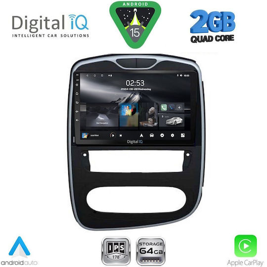 Digital IQ Ηχοσύστημα Αυτοκινήτου για Renault Clio 2016-2019 (Bluetooth/USB/WiFi/GPS/Apple-Carplay/Android-Auto) με Οθόνη Αφής 10"