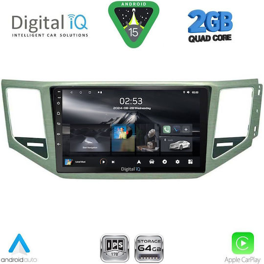 Digital IQ Car Audio System for Volkswagen Golf Sportsvan 2014-2020 (Bluetooth/USB/WiFi/GPS/Apple-Carplay/Android-Auto) with Touch Screen 10"