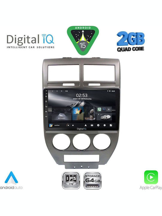 Digital IQ Auto-Audiosystem für Jeep Kompass / Patriot 2007-2016 (Bluetooth/USB/WiFi/GPS/Apple-Carplay/Android-Auto) mit Touchscreen 10"