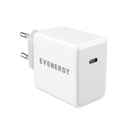 SBS Φορτιστής Χωρίς Καλώδιο GaN με Θύρα USB-C 65W Power Delivery Λευκός (Evenergy)
