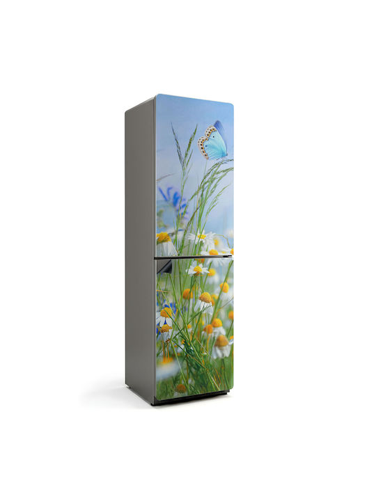 Decorativă Husă Magnetică Pentru Frigider Fluture Fundal De Pajiște 60x250 Cm