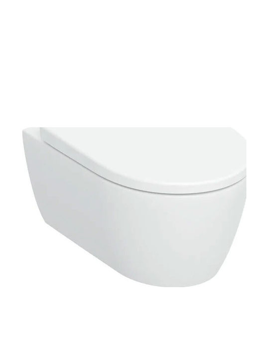 Geberit Wandhängende Toilette mit Deckel Sanftes Schließen Weiße