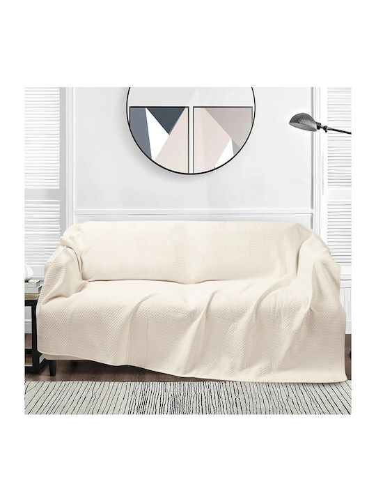 Liolios Home Ριχτάρι Τριθέσιου Καναπέ 180x300εκ. Off White