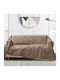 Liolios Home Throws & Couch Blankets Three-Seater Sofa Throw 180x300cm Coffee