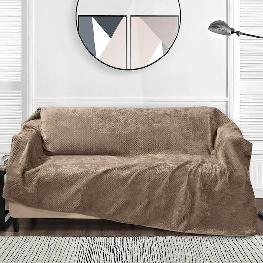 Liolios Home Ριχτάρι Τριθέσιου Καναπέ 180x300εκ. Coffee